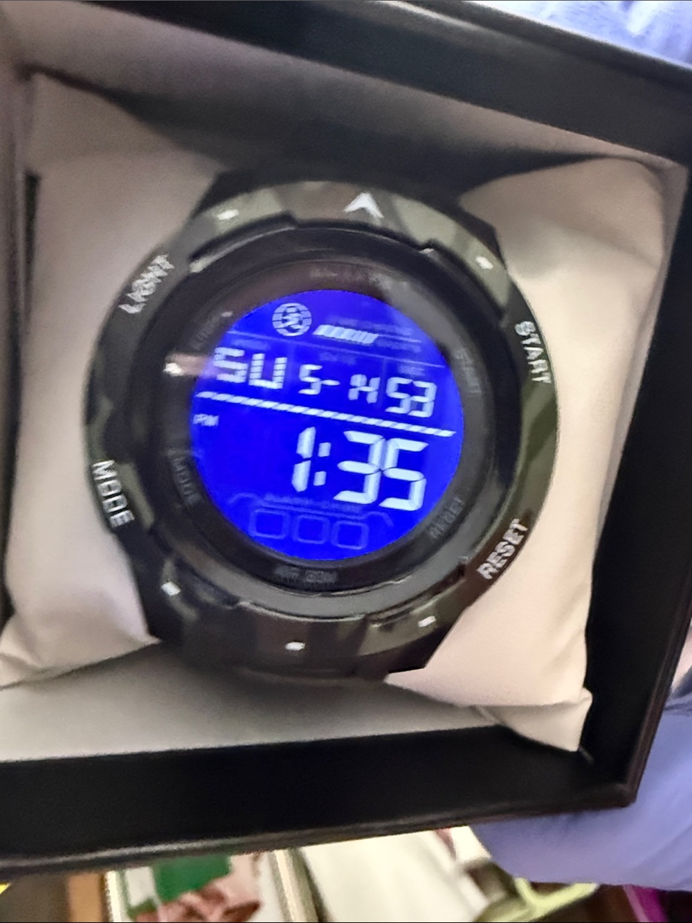 Digital Sports Smartwatch - Black with Blue Display